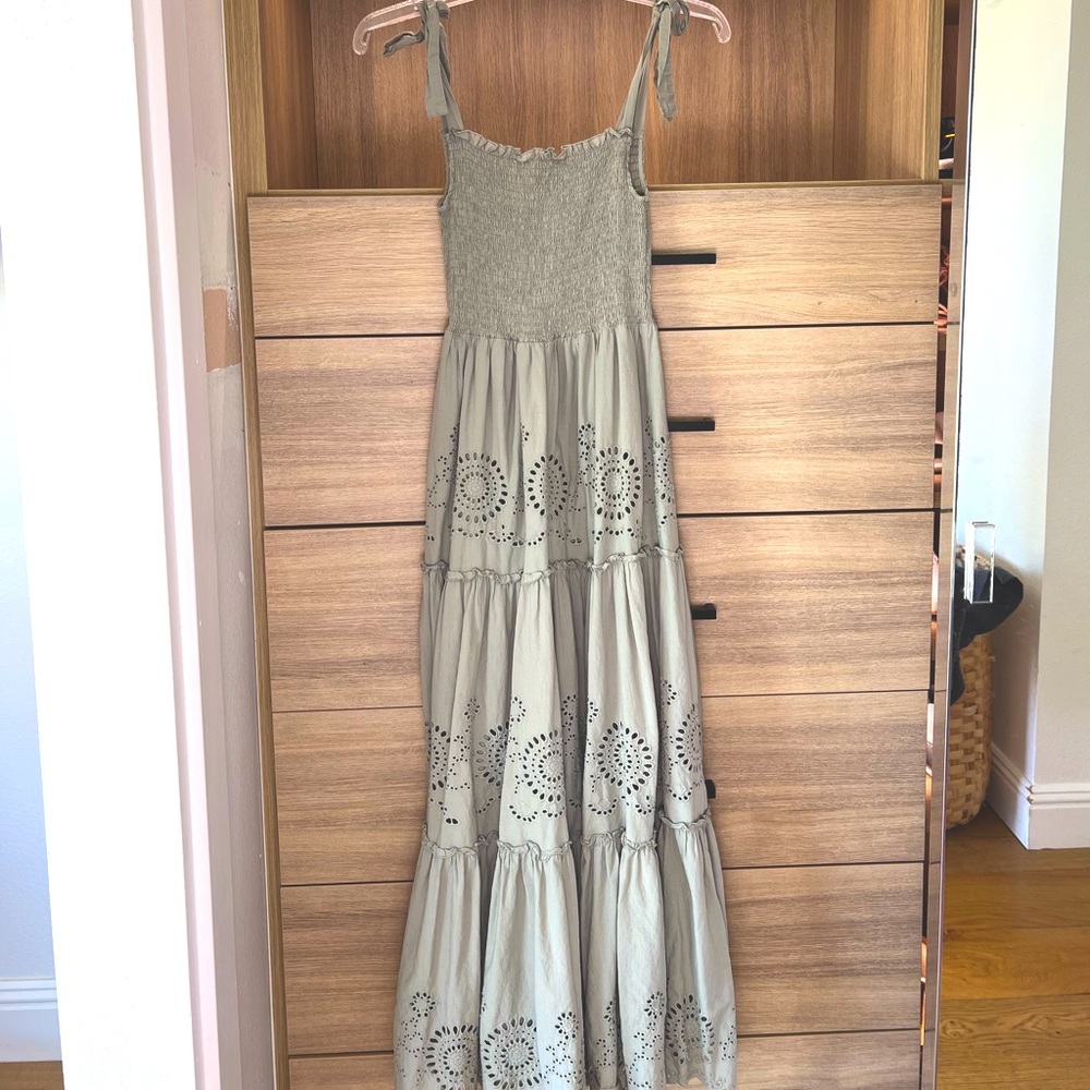 Zara maxi dress XXS green